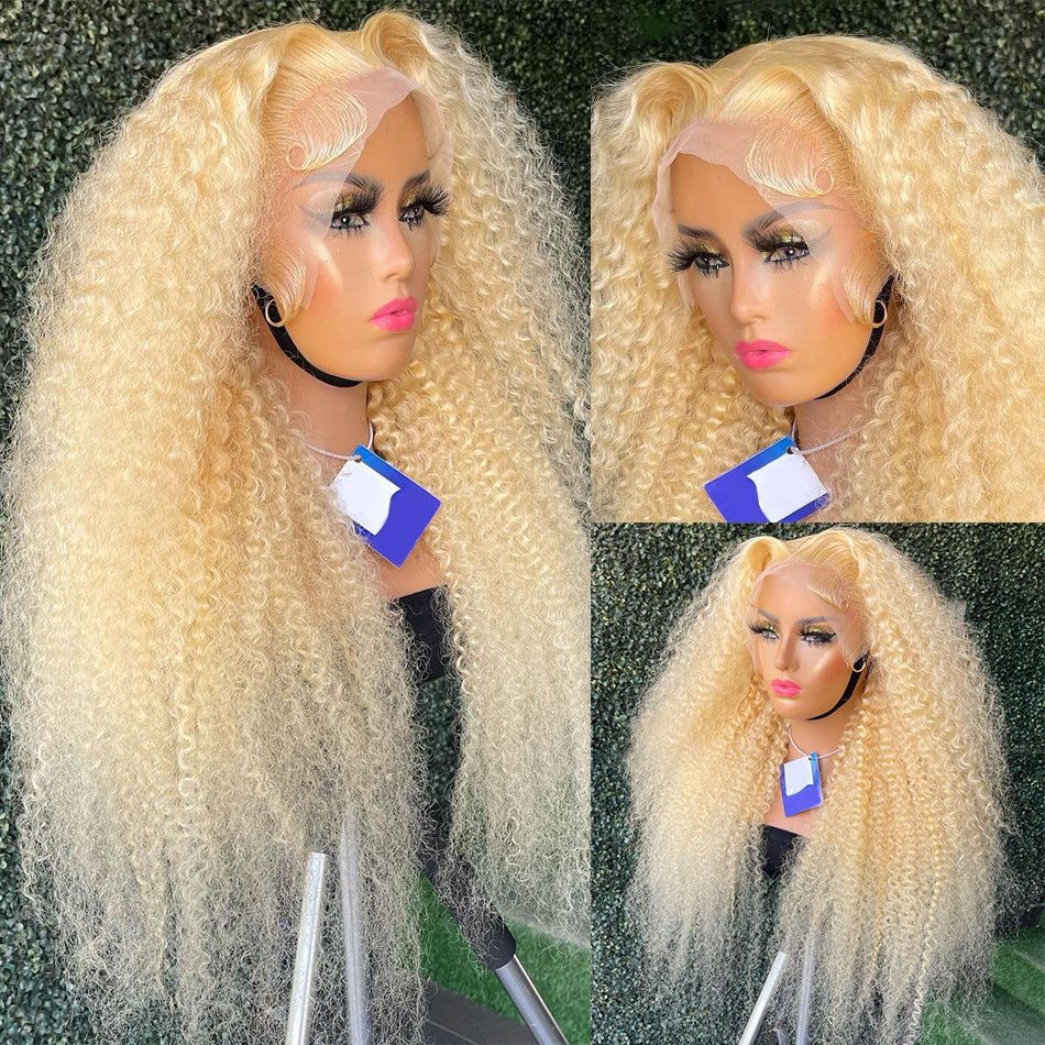 Dachic 613 Blonde13x4/ 13x6 HD Lace Front Human Hair Wigs Curly Frontal Wigs 180% Density