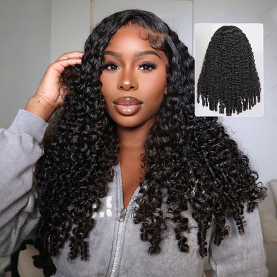 Burmese Curly With Spiral Curly Ends 13X4 Undetectable HD Full Frontal Lace Human Hair Wigs