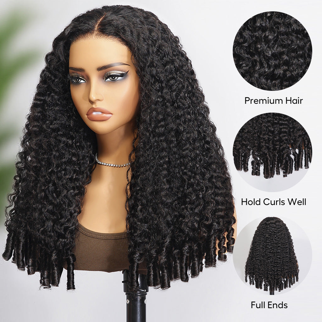 Burmese Curly With Spiral Curly Ends 13X4 Undetectable HD Full Frontal Lace Human Hair Wigs