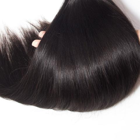 10A Straight Human Hair 3 Bundles With 13x4 Full Frontal Lace 100% Remy Human Hair
