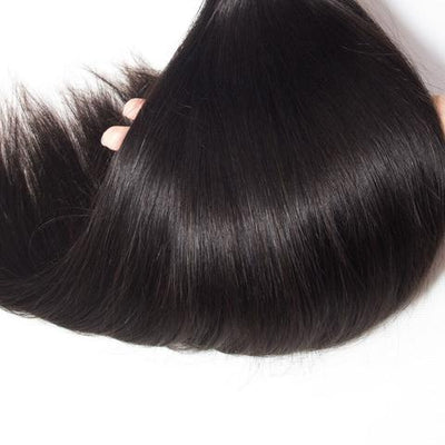 10A Straight Human Hair 3 Bundles With 13x4 Full Frontal Lace 100% Remy Human Hair