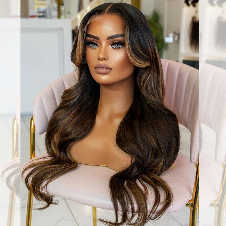Classic Highlight Colored Lace Front Closure Body Wave Wig