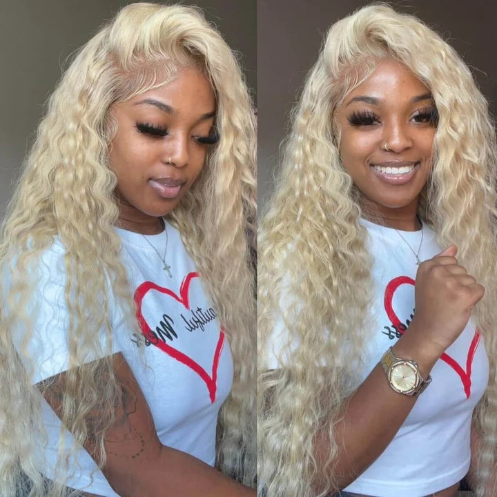 Dachic 613 Blonde 13x4/13x6 HD Lace Front Human Hair Wigs Brazilian Deep Wave Frontal Wigs 180% Density