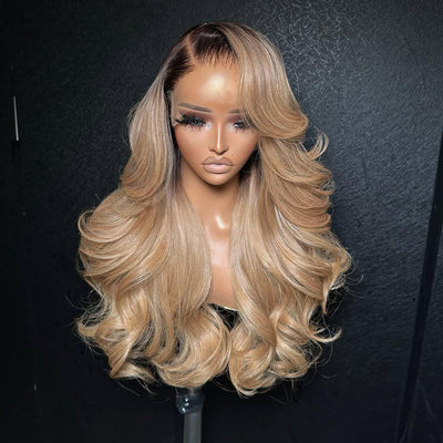 Ombre Ash Blonde 13x6 Lace Front Human Hair 250% Density Wigs