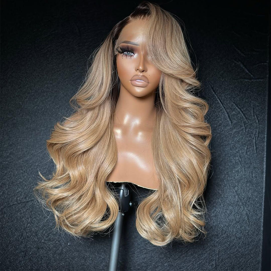 Ombre Ash Blonde 13x6 Lace Front Human Hair 250% Density Wigs