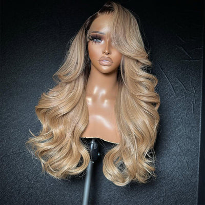 Ombre Ash Blonde 13x6 Lace Front Human Hair 250% Density Wigs