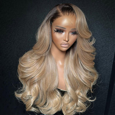 Ombre Ash Blonde 13x6 Lace Front Human Hair 250% Density Wigs