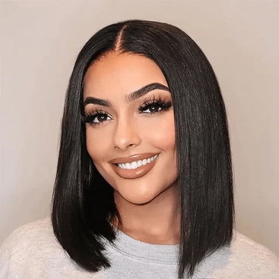 Dachic 13x4 Short Human Hair Lace Frontal 180% Density Straight Bob Wigs Bogo Deal