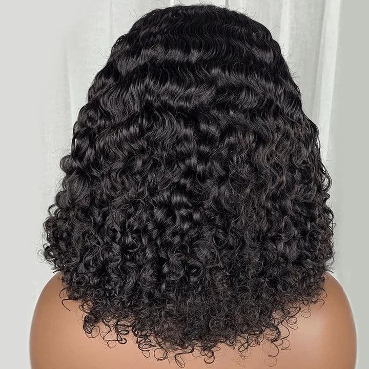 Dachic 13x4 Short Human Hair Lace Frontal 180% Density Curly Bob Wigs Bogo Deal