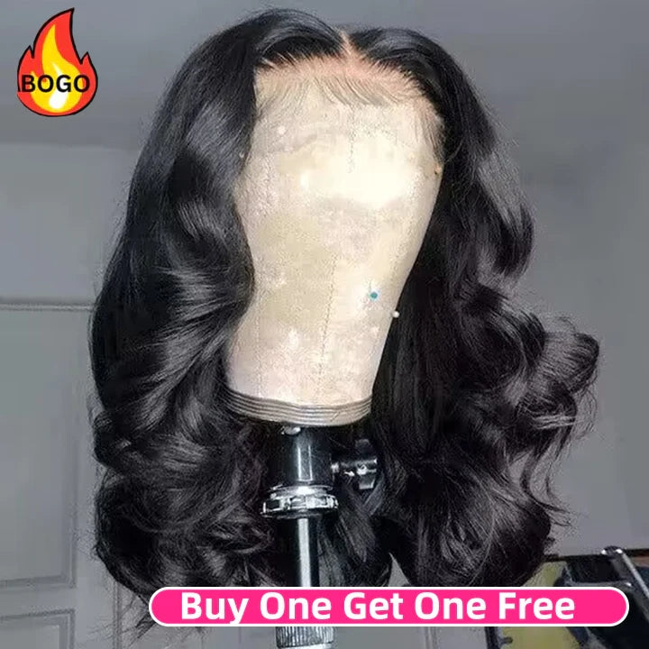 Dachic 13x4 Lace Frontal Loose Wave Bob Elegant Short 210% Density Wavy Wigs Bogo Deal