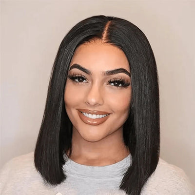 Dachic 13x4 Short Human Hair Lace Frontal 180% Density Straight Bob Wigs Bogo Deal