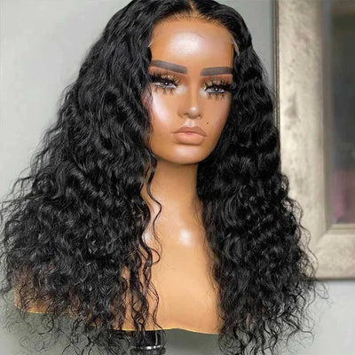 Dachic 4x4 5x5 Raw Indian Water Wave HD Lace Closure Human Hair Wigs 180% Density