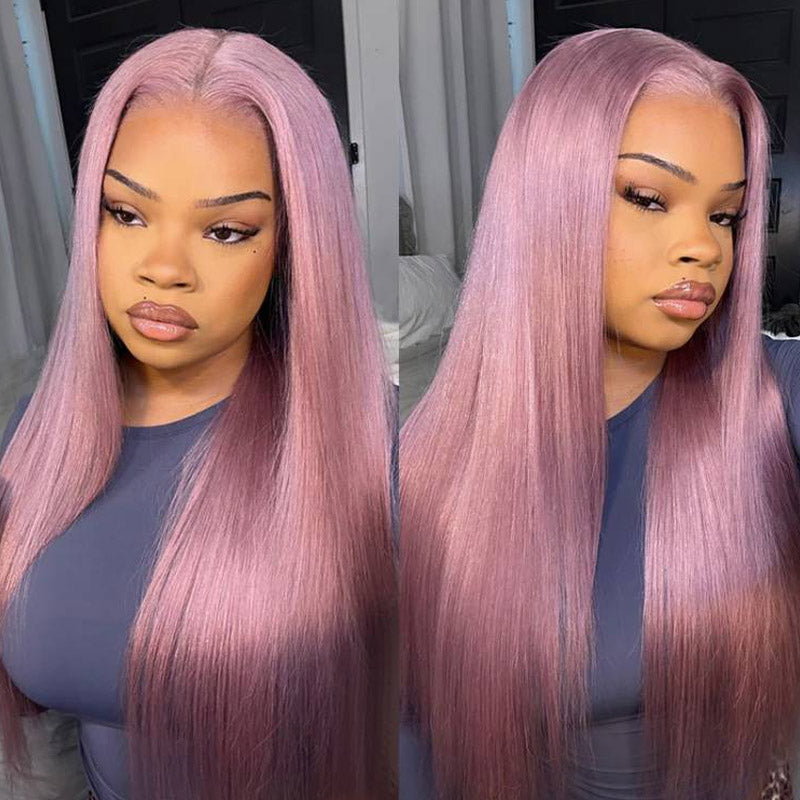 250% Density Ash Purple Colored 13x6 Lace Front Human Hair Wigs