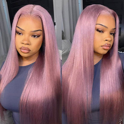 250% Density Ash Purple Colored 13x6 Lace Front Human Hair Wigs