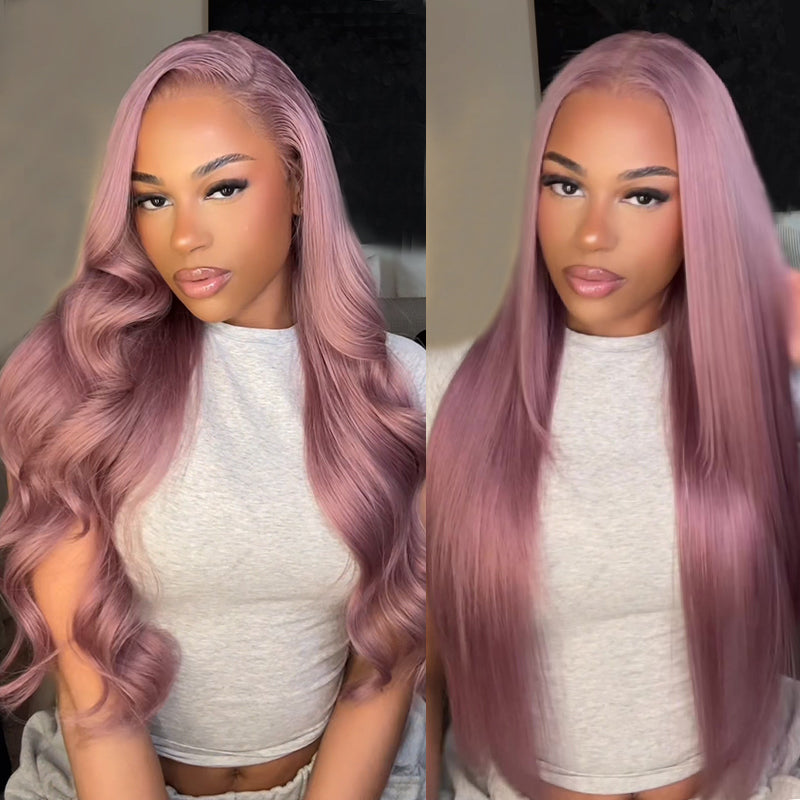250% Density Ash Purple Colored 13x6 Lace Front Human Hair Wigs