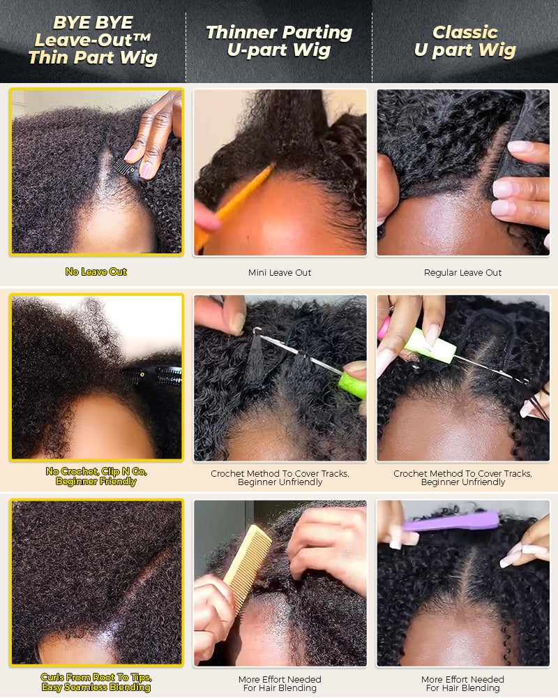 Kinky Curly Seamless V-Part Wig-071