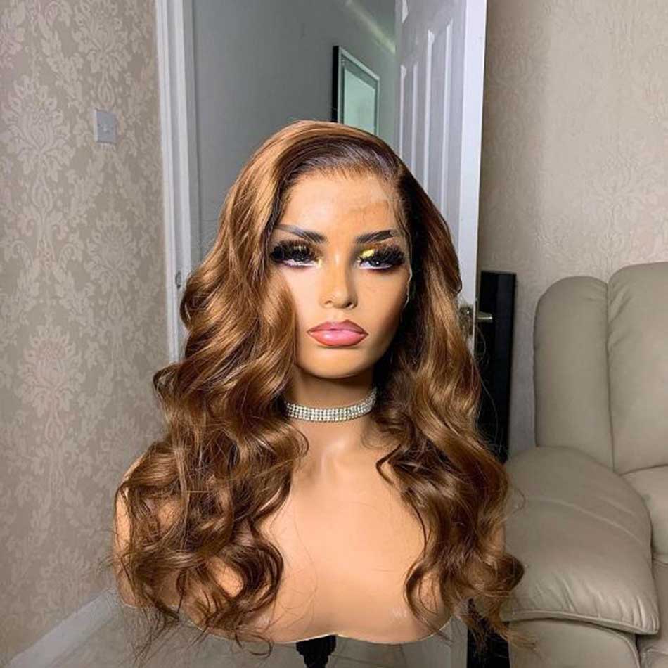 Chestnut Brown Colored 5x5 13x6 Lace Front Closure 5x6 Glueless Ready To Wear Human Hair Wigs Body Wave