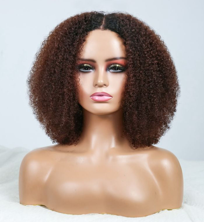 Chocolate Brown Colored 6x5 Glueless Curly Lace Wigs Ready To Wear-027