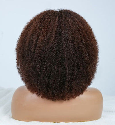 Chocolate Brown Colored 6x5 Glueless Curly Lace Wigs Ready To Wear-027