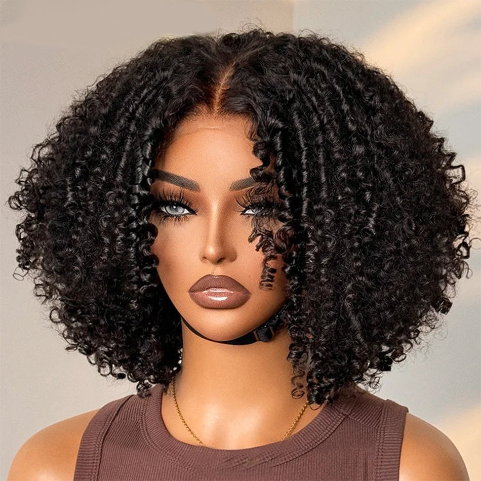 Coily Curly Glueless Lace Human Hair Wigs Ready To Wear-003