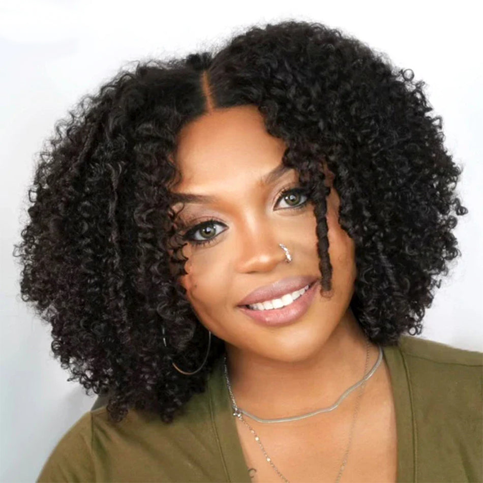 Coily Curly Glueless Lace Human Hair Wigs Ready To Wear-003