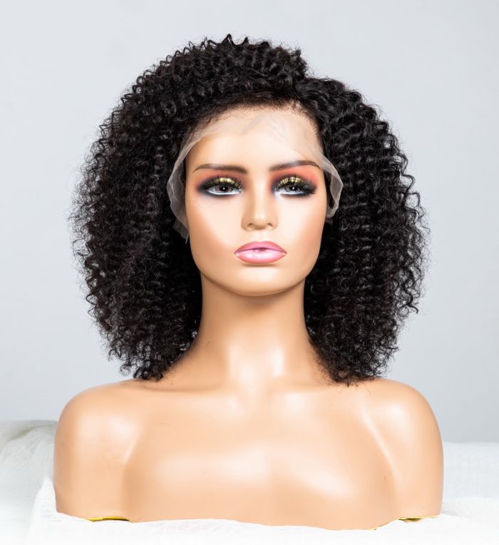 Natural Curly Glueless Lace Wig Human Hair Ready To Wear-026