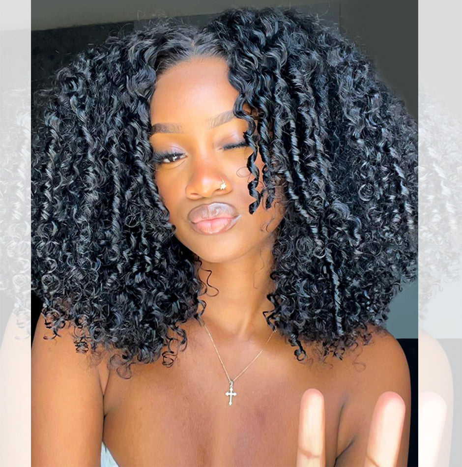 Top 15A Big Retro Curly Wigs Double Drawn Weft Made 250% Density Human Hair Wigs