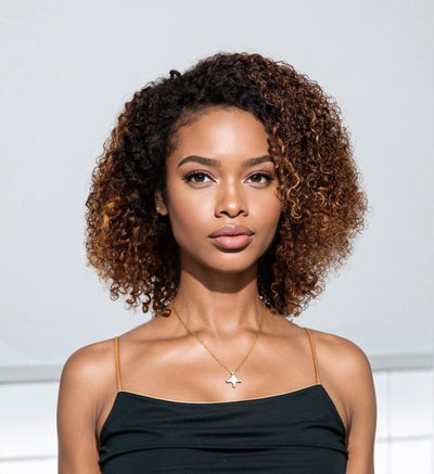 Blonde Highlights Ombre Brown Colored 6x5 Glueless Lace Wigs Ready To Wear-024