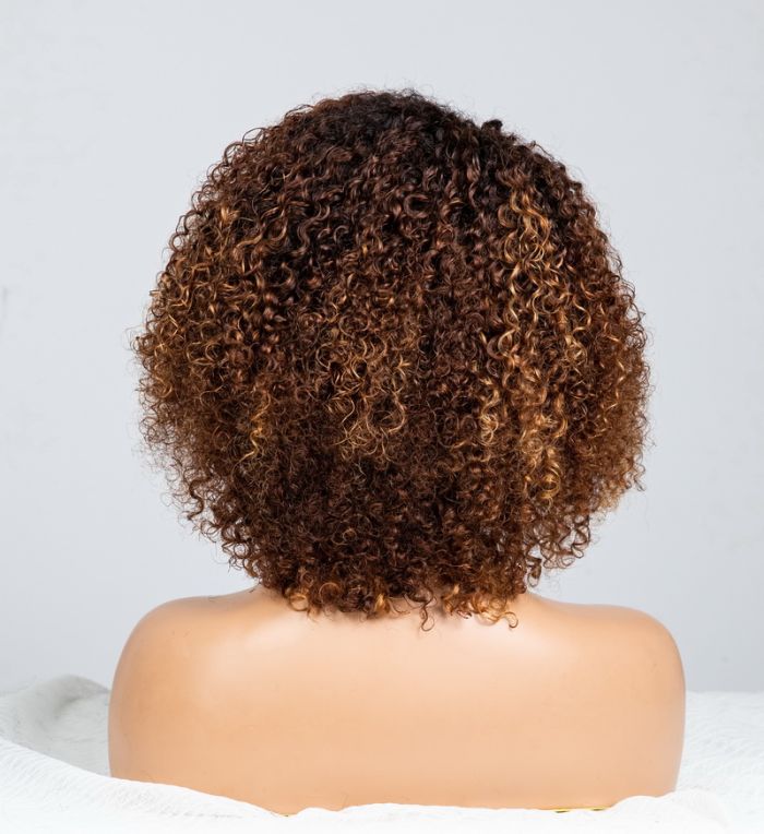 Blonde Highlights Ombre Brown Colored 6x5 Glueless Lace Wigs Ready To Wear-024