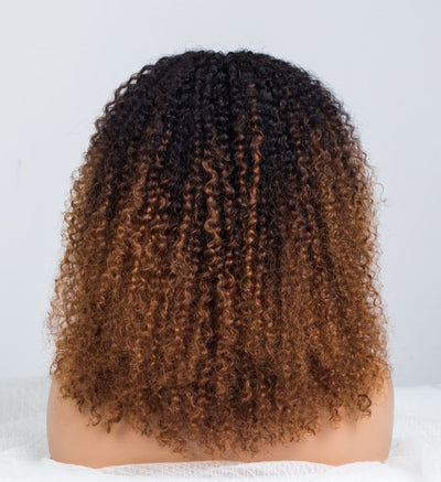 Sunlit Brown Colored Glueless Curly Lace Wig Human Hair Ready To Wear-025