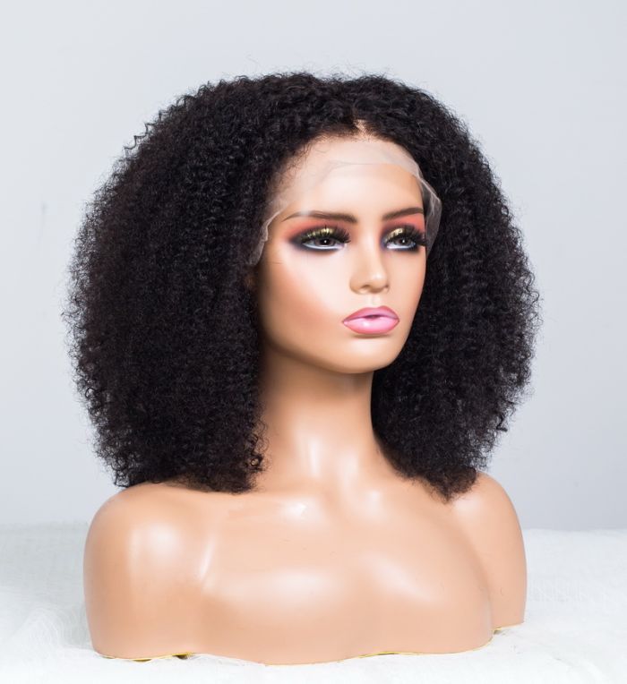 Fluffy Curly Look Glueless Lace Wig Human Hair Ready To Wear-020
