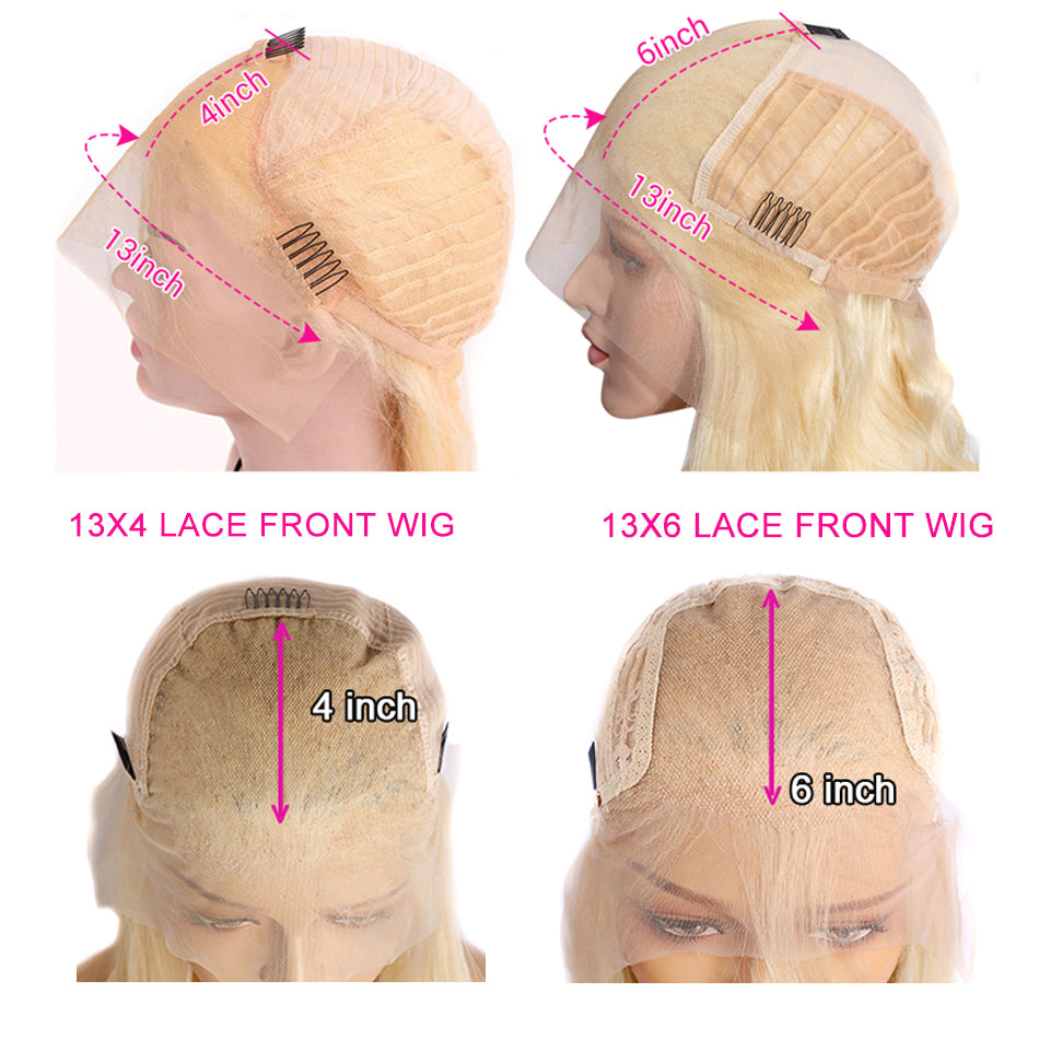 10A 250% Density Ombre Ash Blonde 13x6 Lace Front Human Hair Wigs