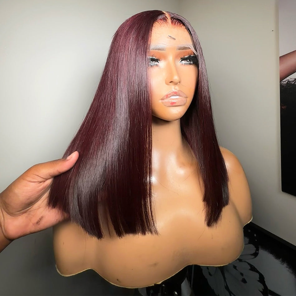 Elegant Brown Colored 13x6 Lace Front Wig 6x5 Glueless Lace Closure Ready To Wear Human Hair Wigs