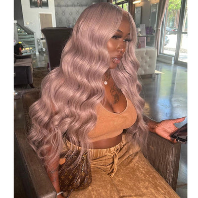 250% Density Ash Purple Colored 13x6 Lace Front Human Hair Wigs