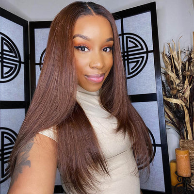 Ombre Brown 6x5 Glueless 13x6 Lace Front Human Hair Wigs