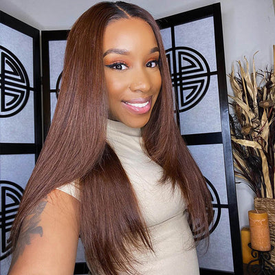 Ombre Brown 6x5 Glueless 13x6 Lace Front Human Hair Wigs