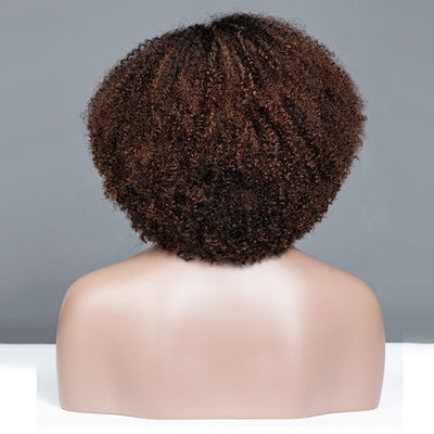 Side Part Ombre Brown Colored Glueless Lace Wigs Ready To Wear-028