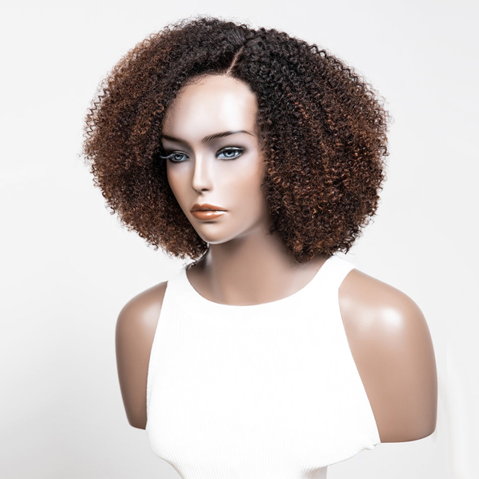 Side Part Ombre Brown Colored Glueless Lace Wigs Ready To Wear-028