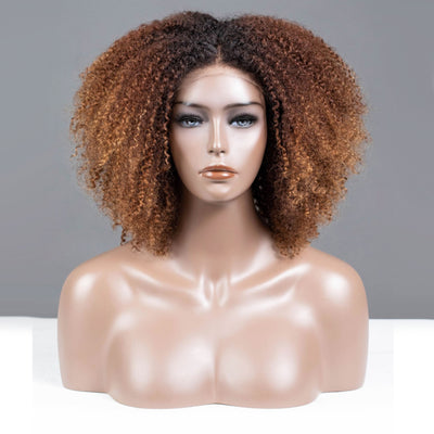 Milk Chocalate Ombre Short Coily Glueless Wig-034