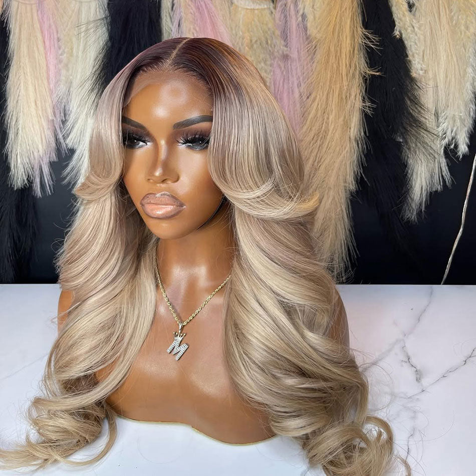 Top 10A 250% Density Ombre P10/613 13x6 Lace Front Human Hair Wig Body Wave