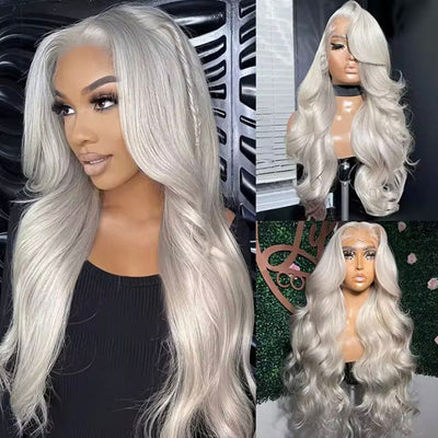 Top 10A 250% Density Platinum Colored 13x6 Lace Human Hair Wigs