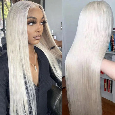Top 10A 250% Density Platinum Colored 13x6 Lace Human Hair Wigs
