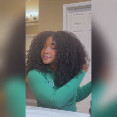 Big Curly Wigs Double Drawn Weft Made 250% Density Kinky Curly Human Hair Wigs