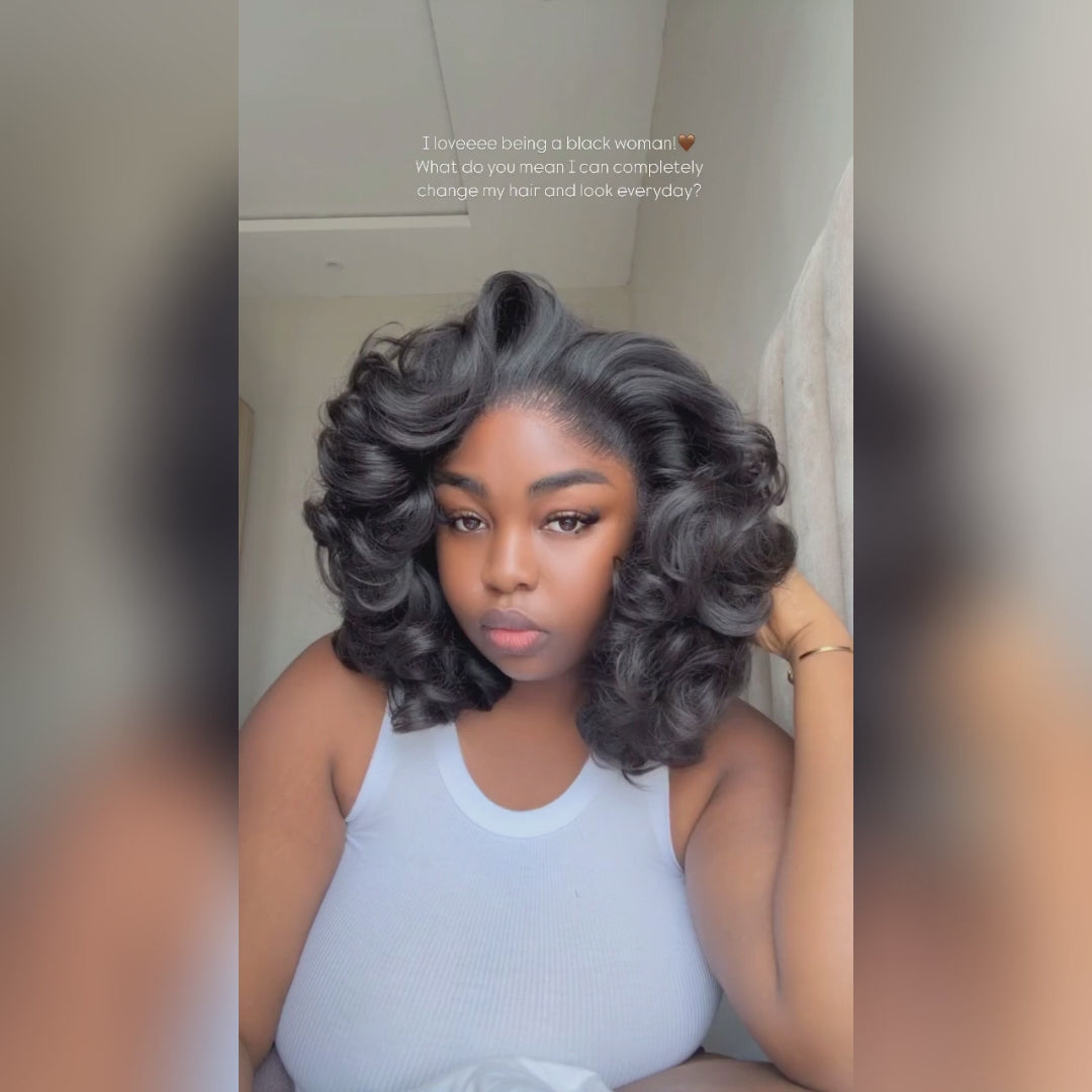 300% Density Classy And Luxury Bouncy Rose Wave Glueless Lace Wigs Human Hair Confident Boss Lady Wigs Ultra Full