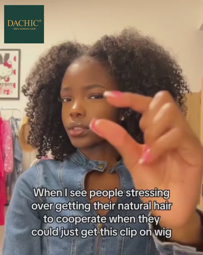 Kinky Curly 3 In 1 Half Wig ( Can be weared in half wig / headband wig / ponytail )