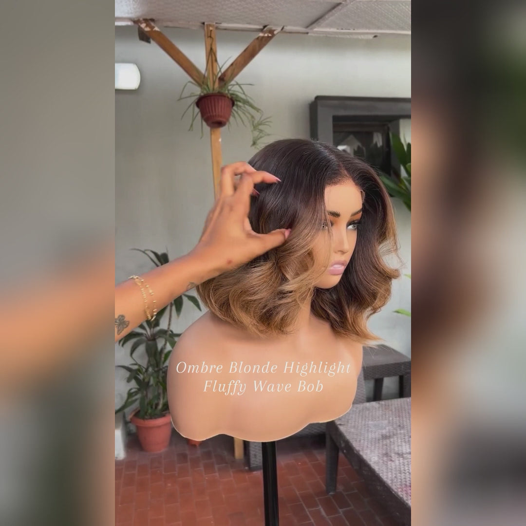 Classical Ombre Brown Colored Glueless Lace Wig Ready To Wear-015