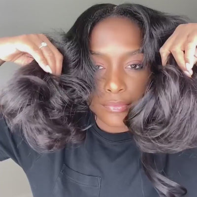 250% Density Curtain Bang Layered Cut Glueless Lace Wig