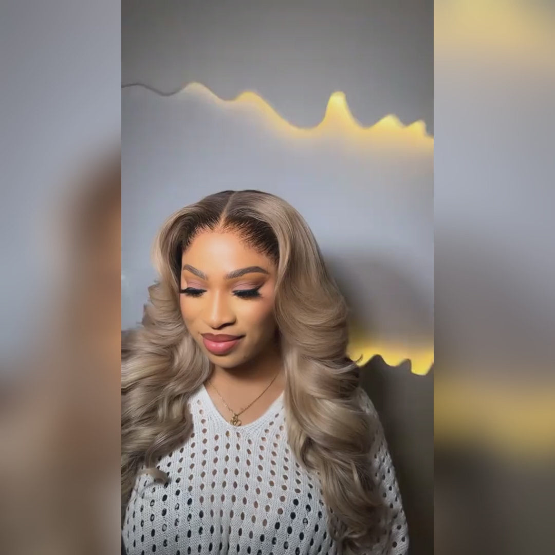 Top 10A 250% Density Ombre P10/613 Ash Blonde Colored 13x6 Lace Front Human Hair Wig
