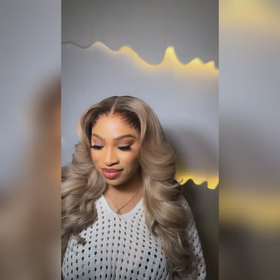 Top 10A 250% Density Ombre P10/613 Ash Blonde Colored 13x6 Lace Front Human Hair Wig