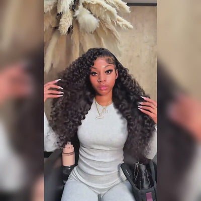 Wand Curl Lace Front Human Hair Wigs Glueless Wigs